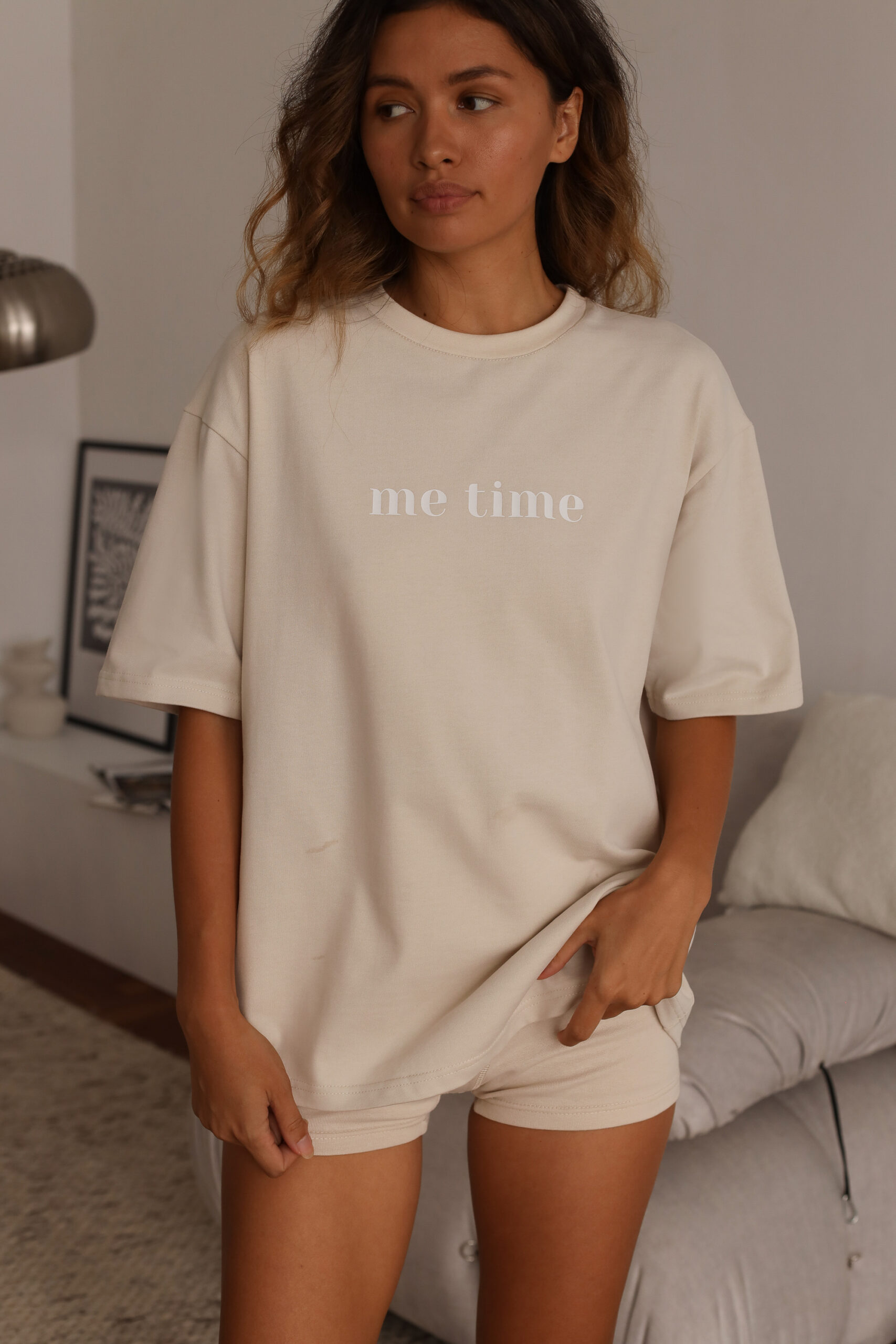 Футболка Me time - Бежевий, XS-S